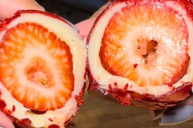 Aprenda a fazer o Morango do Amor, a receita viral! Morangos com recheio de Leite Ninho e uma casquinha de caramelo dourada, crocante e perfeita.