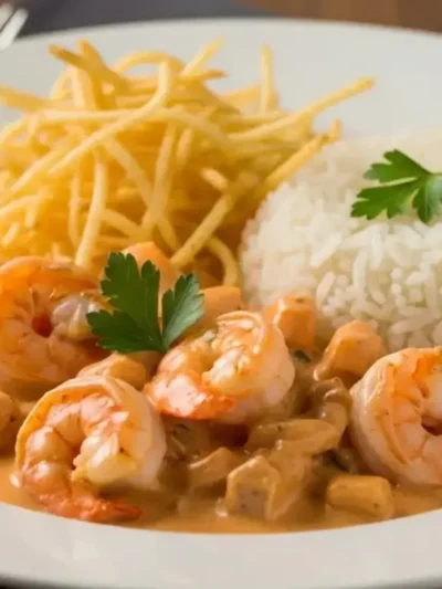 Aprenda a fazer um Estrogonofe de Camarão fácil, rápido e super cremoso! Uma receita perfeita para um jantar especial, pronta em menos de 30 minutos.