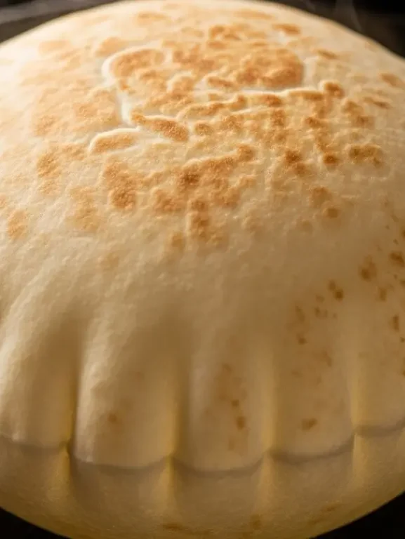 Aprenda a fazer Pão Pita (Pão Sírio) caseiro, que estufa na frigideira! Uma receita fácil e deliciosa com 4 ingredientes, perfeita para rechear.