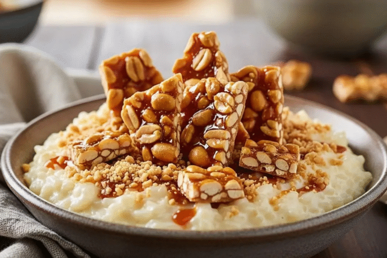Aprenda a fazer um Arroz Doce de Paçoca super cremoso! A sobremesa de Festa Junina perfeita, combinando dois clássicos em uma receita fácil e incrível.