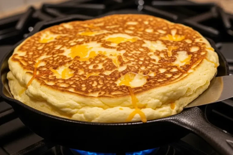 Aprenda a fazer Pão de Queijo de Frigideira, a receita mais rápida do mundo! Fica pronto em 5 minutos, com casquinha crocante e muito queijo puxa-puxa.