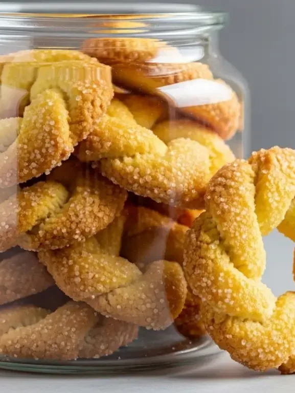 Aprenda a fazer Biscoitos Torcidinhos Açucarados que derretem na boca! Uma receita amanteigada super fácil, perfeita para encher o pote e tomar com café.