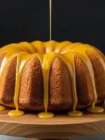 Aprenda a fazer o melhor Bolo de Laranja com Fubá sem glúten! Uma receita de liquidificador super fofinha, úmida e com uma calda de laranja incrível.