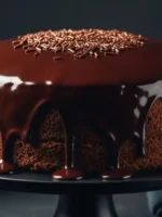 Aprenda a fazer um Bolo de Cenoura Espelhado com Ganache! Receita fácil de liquidificador com uma cobertura de chocolate brilhante que parece de confeitaria.